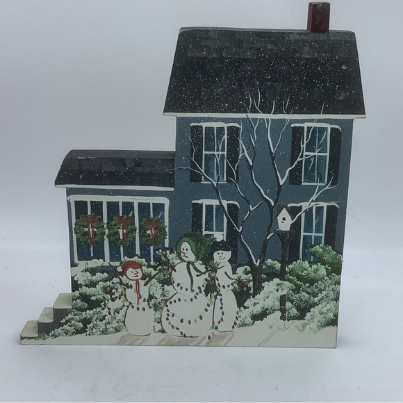 Netties’ Minds’ Eye Series Snowman Flat House Shelf Sitter by J. Tidd #112 - Picture 1 of 8